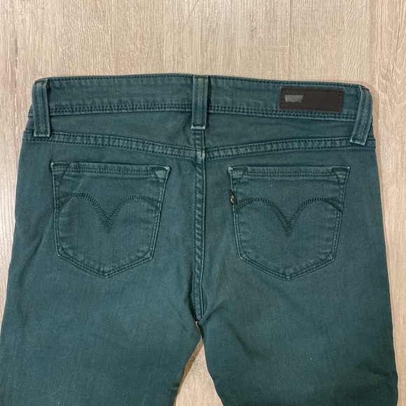 Levis low-rise, demi curve, skinny denim pants size 26, dark teal - Picture 3 of 4